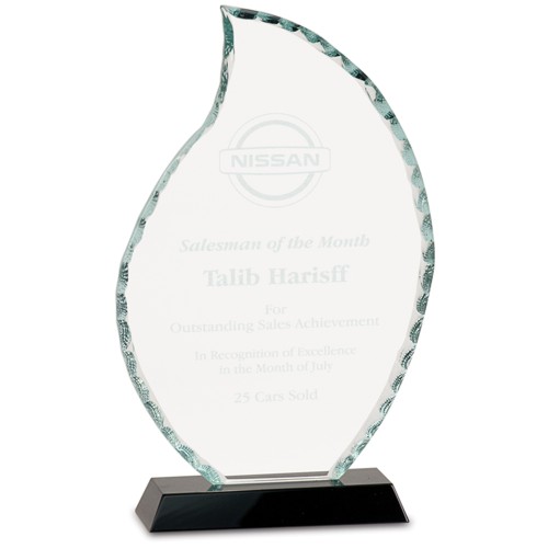 Personalized Glass Award | Glass Plaque Trophy Award | PWEFC11
