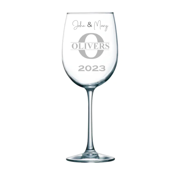 Personalized Wine Glass 19 oz | Custom Engraved Glassware | Etched Gift